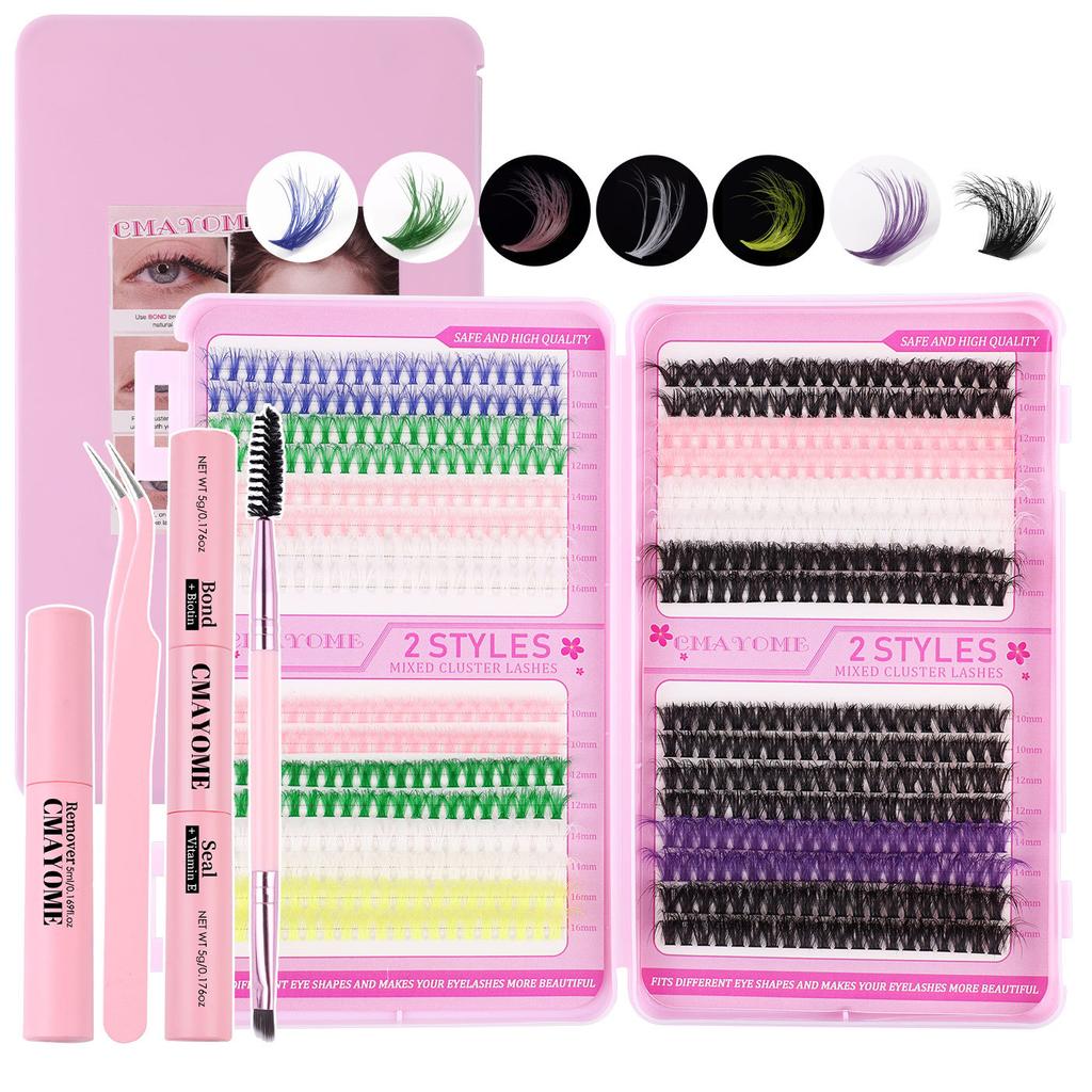 Color Single Cluster D Song False Eyelash Set 10-16Mmdiy Segmented Grafting Thick Eyelashes