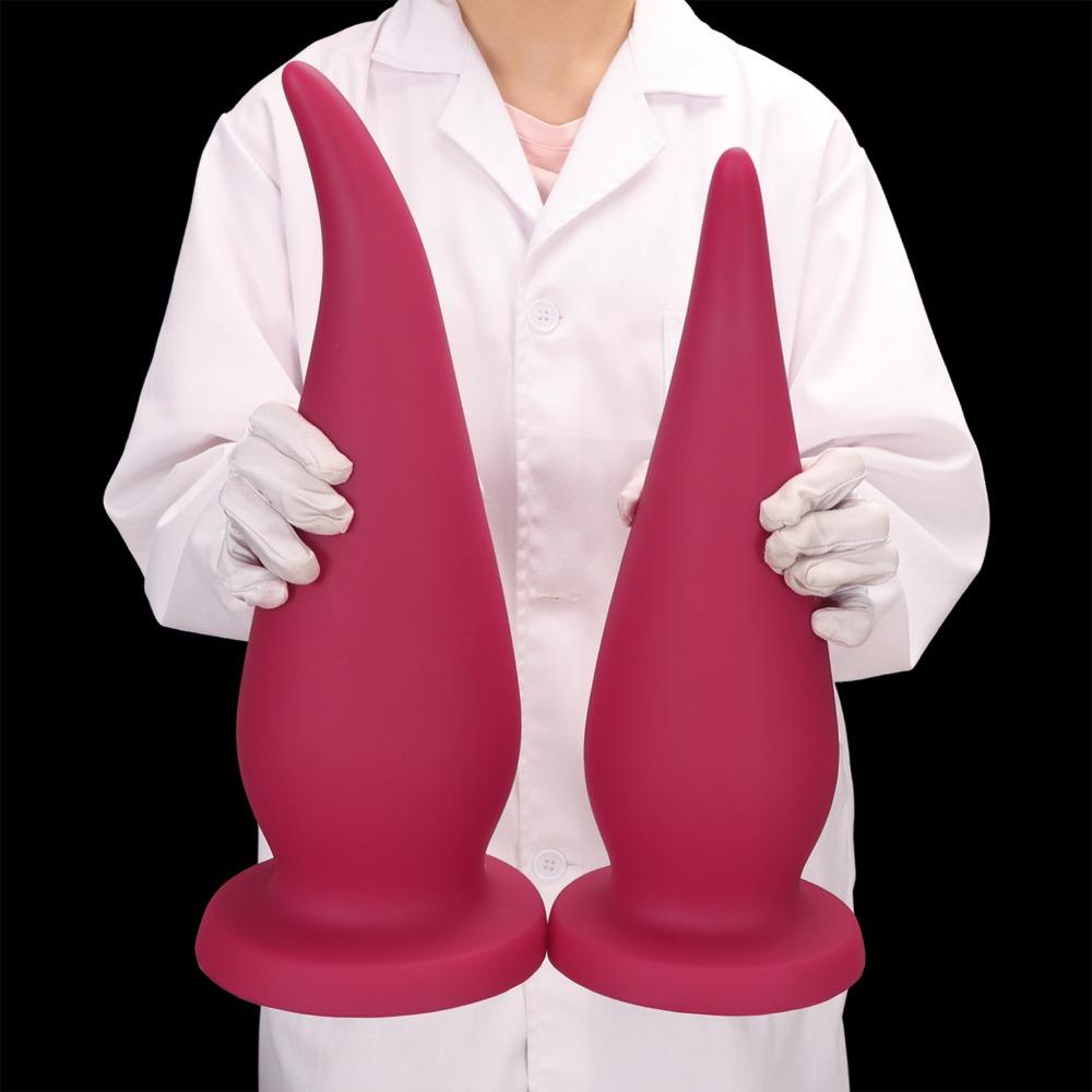 Thick Huge Fox Tail Butt Plug for Men Women, Large Anal Plug with Flared Base, Silicone Anal Stretcher for Adult Beginners and Advanced Players