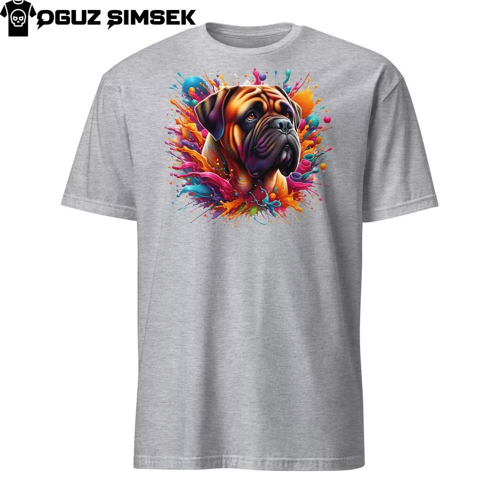 Colorful Bullmastiff Dog Unisex T-Shirt | Vibrant Splashes Tee