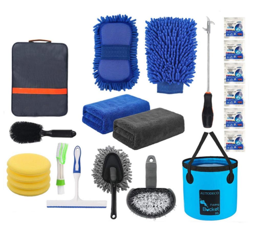 22-teiliges professionelles Autoreinigungskit: Bürsten für Räder, Klimaanlage und Innenraum zur sicheren Dekontamination