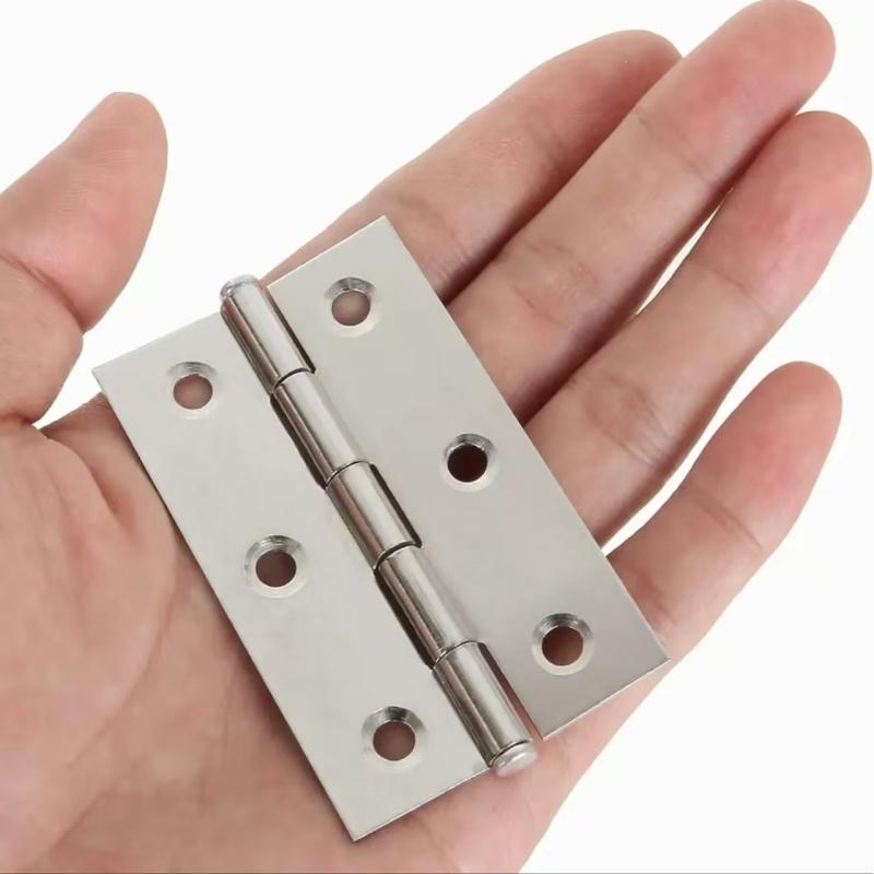 10Pack Stainless Steel Door Hinges, Cabinet Doors, Windows, Wooden Boxes, Flat Hinges for Home Furnishings Hardware Accessories