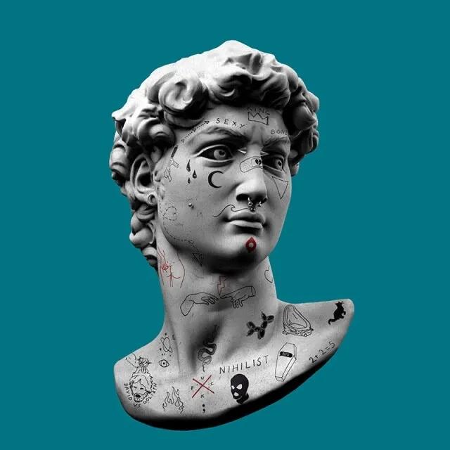 Modern Apollo Marble Sculpture Canvas Painting David Popolo Posters and Prints Wall Prints Canvas Pictures Home Room Decoration