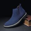 Autumn and Winter High Shoes Men's Large Size Velvet Cotton Shoes Leather Boots Short Boots Snow Boots Martin Boots Men's Genuine Leather Chelsea