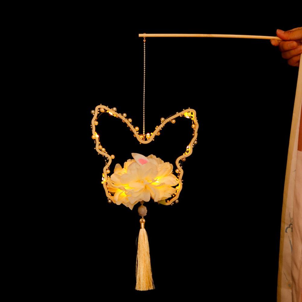 Handheld Lights Mid- Autumn Festival Lantern DIY Lantern Material Kit  Festival Celebration Yellow Tassel