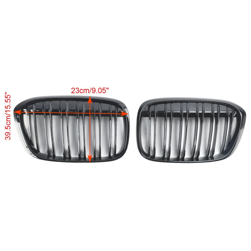 2 PEÇAS Preto Brilhante Grelha Dianteira Rim Grelha Ajuste BMW X1 F48 F49 2016-2019