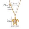 Stainless Steel Ocean Heart Turtle Pendant Necklace - Cute & Fade-Resistant
