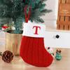 Christmas Socks Knitting Red Snowflake Alphabet Letters Christmas Decoration For Home Tree Ornament Gift Navidad Natal Decoration