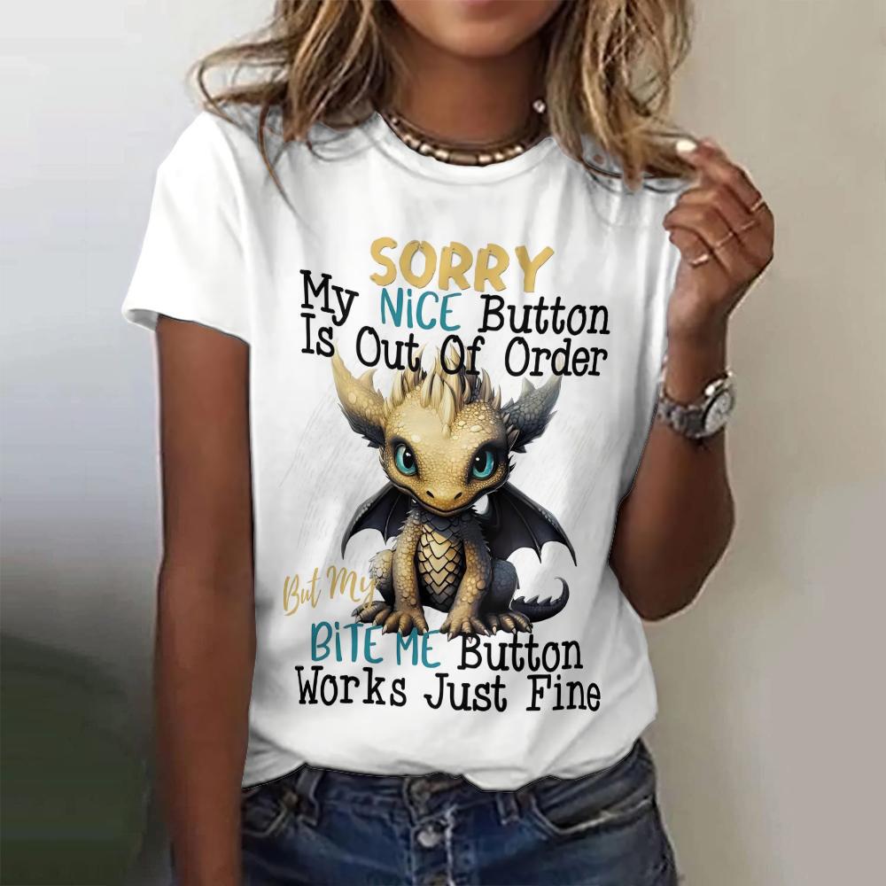 Cute Women's Clothing 3D Cat Women's T-shirt Printed Fashionable Summer Short Sleeved T-shirt