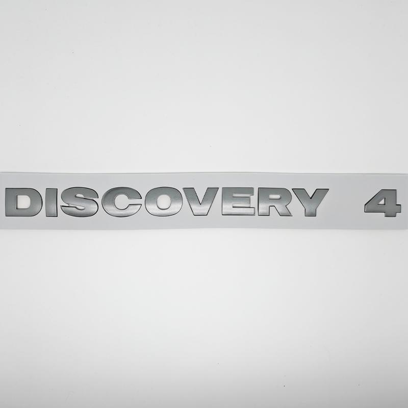 Round Font Letter Emblem Badge Car Styling accessories for DISCOVERY 4 Hood Rear Trunk Logo Sticker chrome silver Black grey