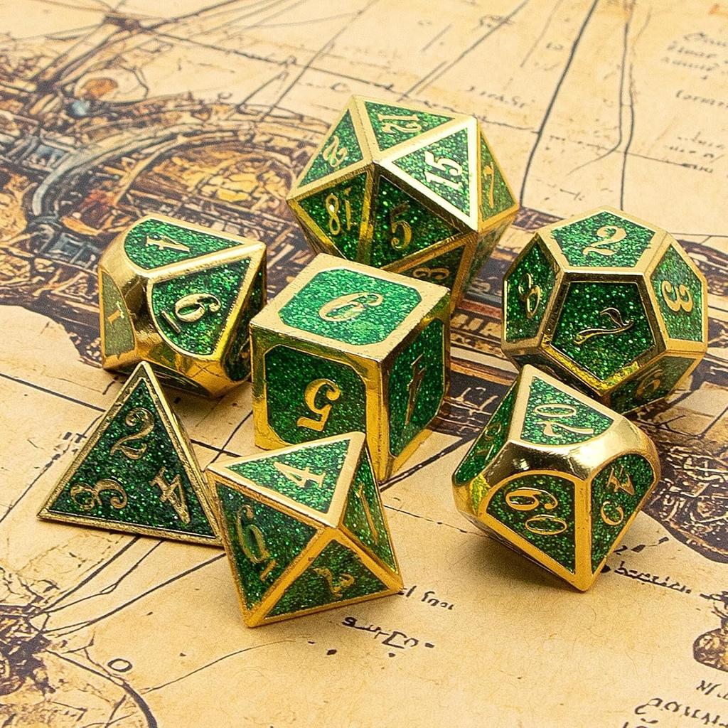 DND Dice Set, Dungeons and Dragons Dice with D20 Metal Dice Set for D and D Dice or RPG Role Playing MTG Tabletop Board Games, Shadowrun Pathfinder