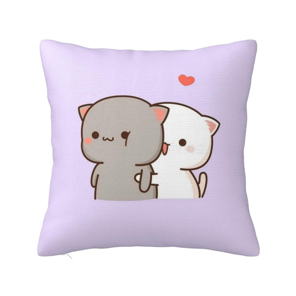 Peach and Goma Pillow Case Mocha Mochi Peach Cat Cushion Cover Pillow Cover Decorative Pillows for Sofa Car Pillowcase Xcm