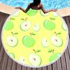 Apple Round Beach Towel Cartoon Fruit Print Beach Blanket Soft Microfiber Quick Dry Towel for Men Women Swim Pool Sport Picnic