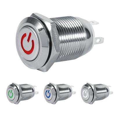 12mm Wasserdichter Metall-LED-Drucktaster Momentanschalter Langlebiger Stromsteuerungs-Schalter Für Autogerät Schaltung Elektrisches Zubehör