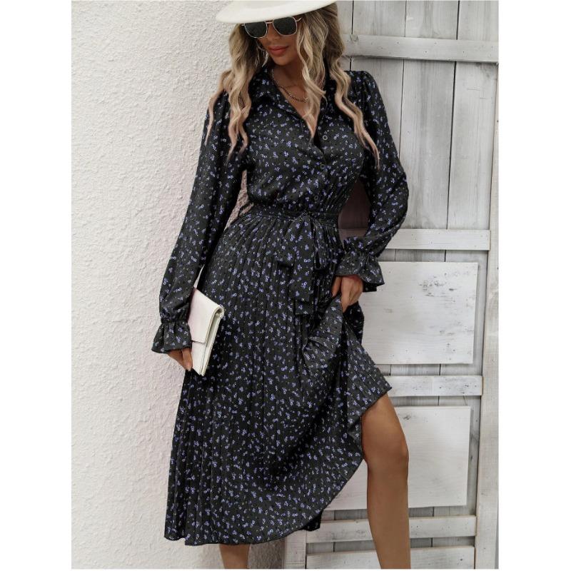 

Осенне-зимние женские платья с длинными рукавами и баской, с защипами XL чёрный