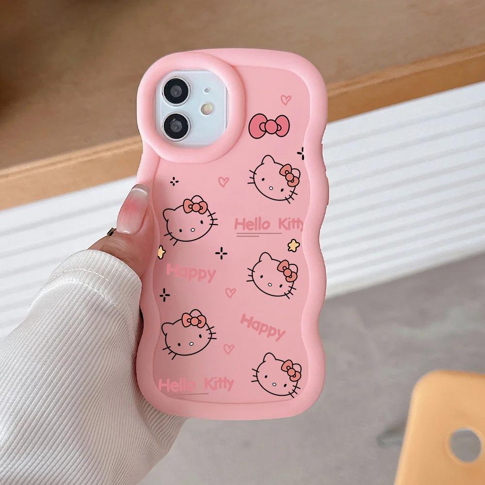 Pink Cute Hello Kitty Cat Chain Casing For OPPO Realme C85 Pro 15 14 Pro C75 C67 C63 C55 C35 C53 C65 C51 C61 5G INS Cartoon Case