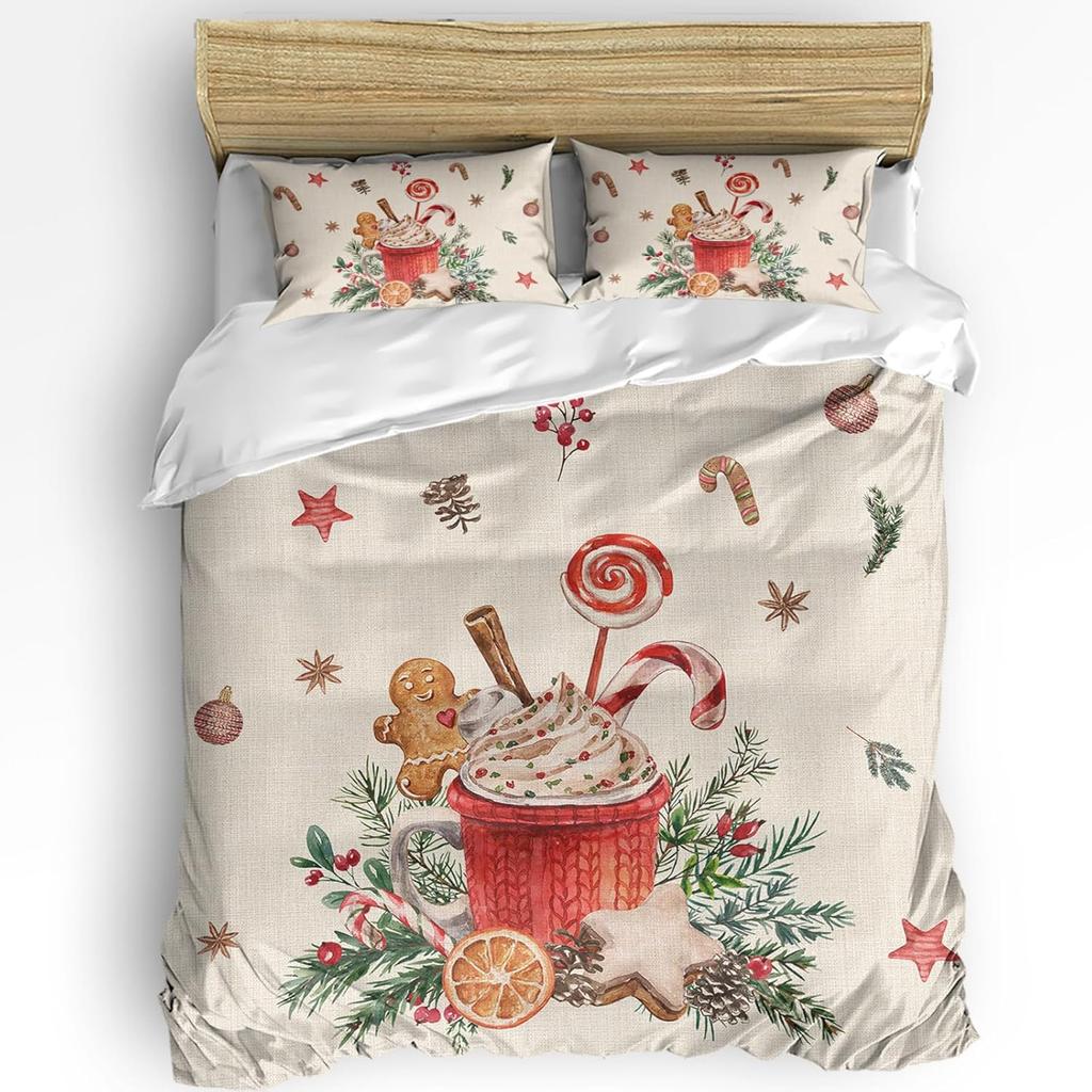 Comforter Christmas King Size Christmas Tree Ball Snowflake Quilt Soft Bedding For Boys Girls Adult Bedroom Decoration 3 Pcs
