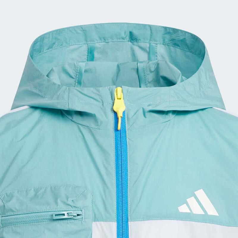 Adidas Windproof Sports Woven Hooded Long Sleeve Jacket Kids jackets KH0264