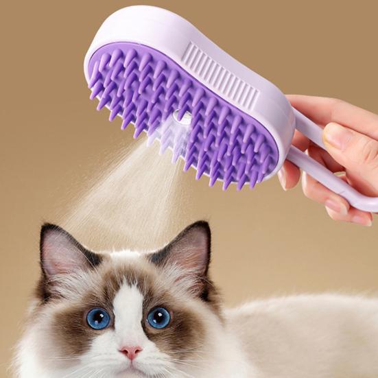Pet Steam Brush USB Charging Spray Cat Brush for Shedding Remove Static Flying Hair Self Cleaning Dog Massage Brush for Dogs Cats Pet Grooming Tool