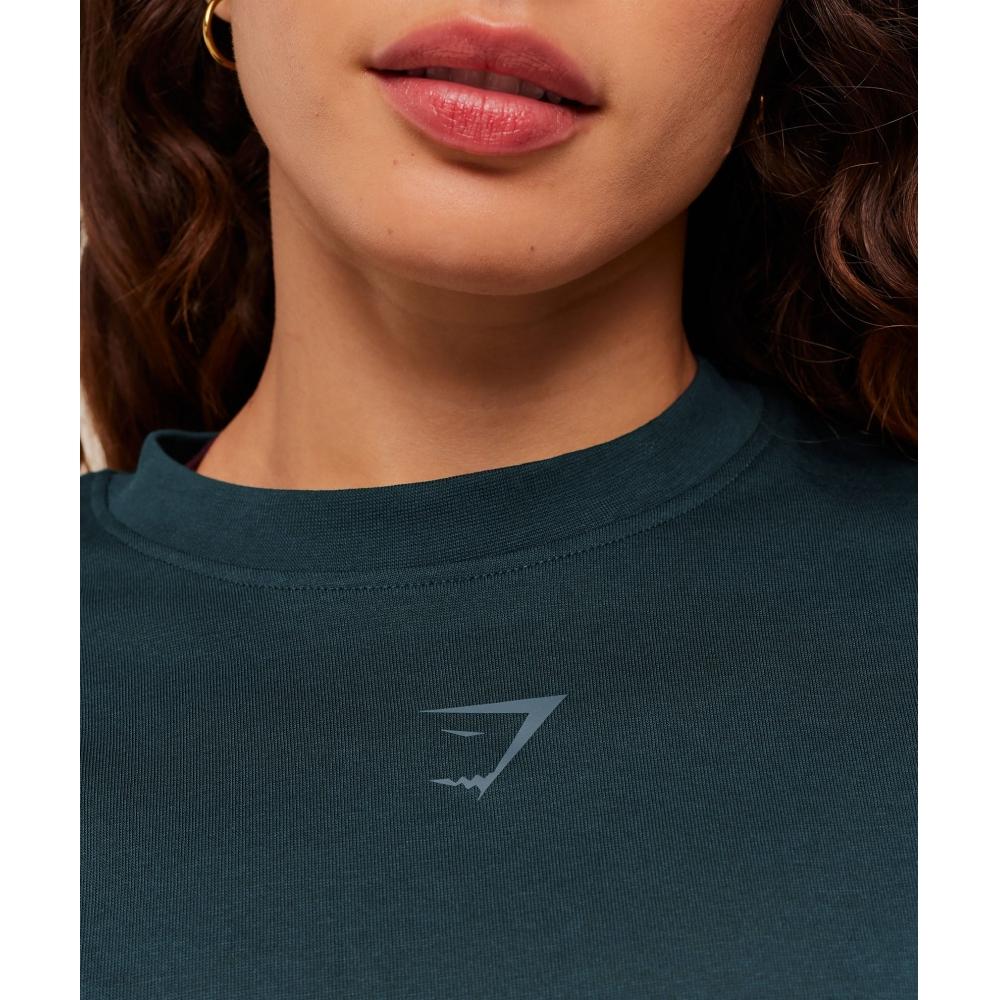 Gymshark Camiseta Oversize de Potencia Azul Petróleo Profundo B4a7o Udrl