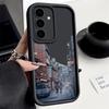 Cartoon City Pattern Silicone Soft Case for Samsung S25 S24 S22 Ultra Plus S23 S21 S20 Fe A55 A54 A53 A35 A15 A16 Solid Color Lens Protection Cover