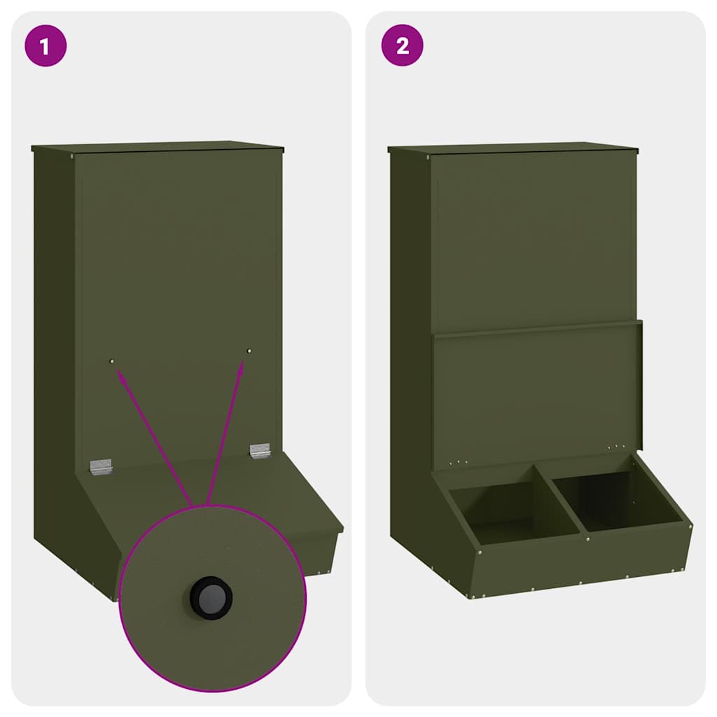 Pig Feeder Olive Green 55 X 51 X 91.5 Cm