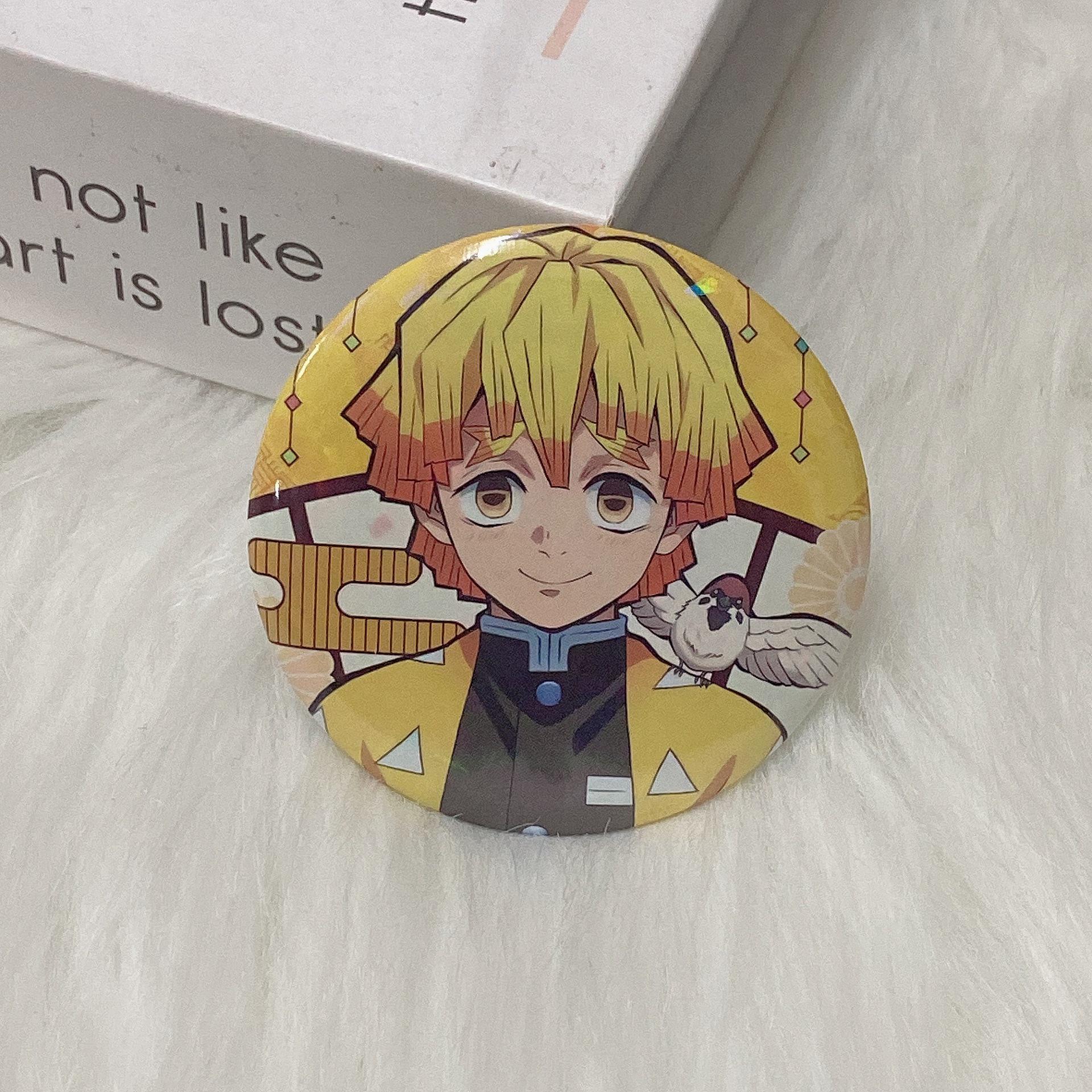 

«Стеклянный значок с лазерной гравировкой «Убийца демонов» и анимацией Бадзи — японский аниме-подарок из жести»