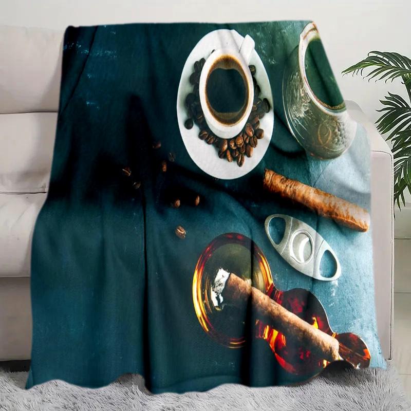 Coffee Bean Cigar Blanket Soft Comfortable All Seasons Perfect Sofa Office Naps Trips Birthday Gift Christmas Present
