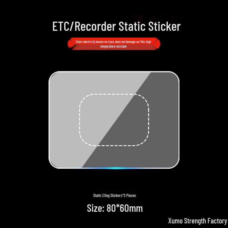Transparent Static Cling Sticker for Vehicle Dashcam & Inspection Marks