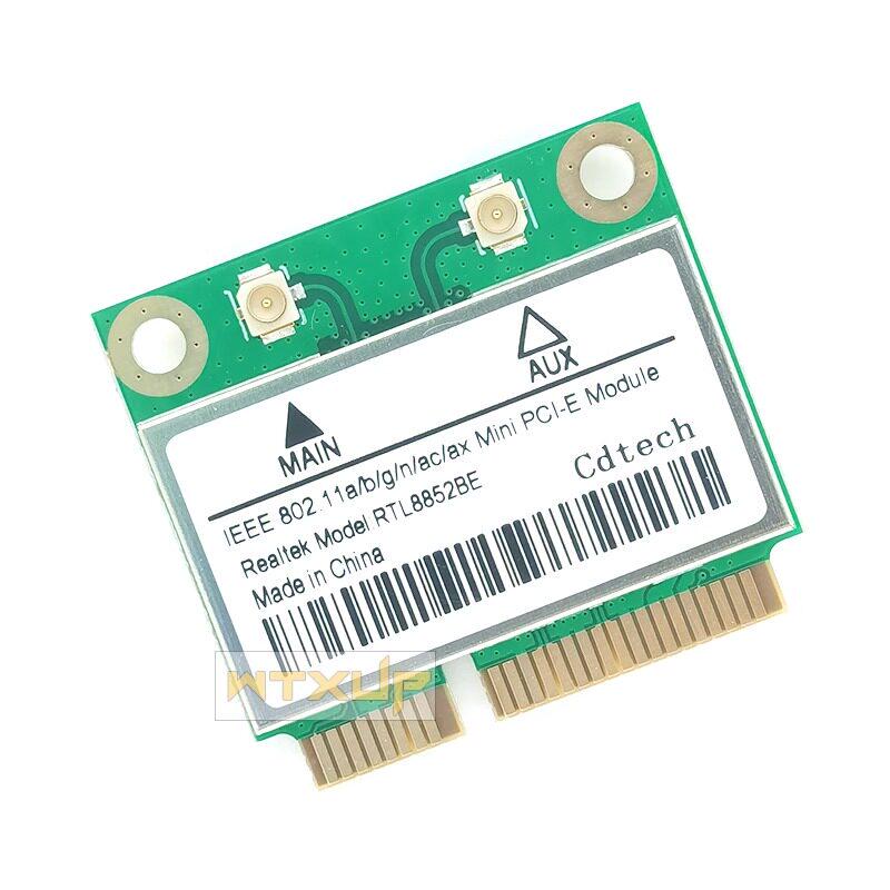 RTL8852BE Dual-Band AX1800 WiFi 6 Network Card with Bluetooth 5.2 (MINI PCIe)