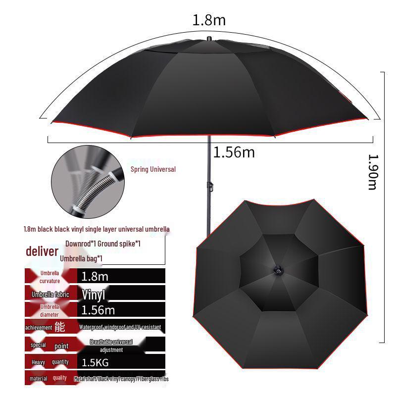 Summer Fishing Sunshade Umbrella - Large, UV Protection