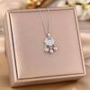 Women's Silver Titanium Steel Necklace with Micro-Inlaid Zircon - Elegant, Durable Clavicle Chain Jewelry