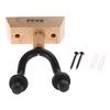 Guitar Wall Mount Hanger Metal Rack Hook W/ Rubber Sheath Wooden Base for Guitar Bass Violin