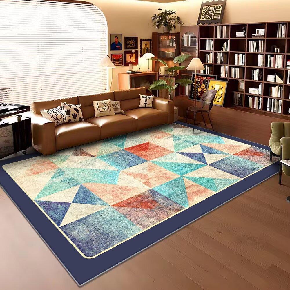 Modern Abstract Art Large Living Room Carpet Geometric Decoration Home Sofa Plush Rugs Bedroom Bedside Non-slip Soft Floor Mat