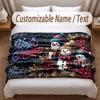 Christmas Theme Soft Blanket Personalized Custom Name Text Print Warm Blanket Home Sofa Bedroom Decor