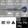 TARGET POWER 9FIVE Gx2 Swiss Point Steel 24g Phil Taylor Model Darts Barrel Set Darts, (190491),
