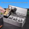 Stainless Steel Spice Box with Flip-Top Lid for Kitchen and Restaurant Use