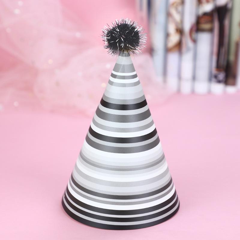 Shiny Cute Birthday Hat with Plush Ball for Party Costumes (Child & Adult)