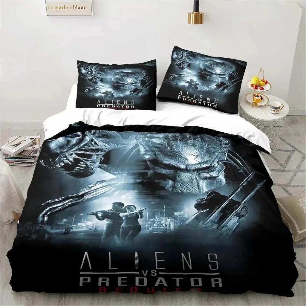Alien Vs. Predator Predator Movie Bedding Set Single Double Queen King Size Duvet Cover Adult Boys Bedroom Bedspread Luxury Gift