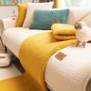 Winter Plush Leather Sofa Cushion, Winter Thickened Seat Cushion, Lamb Wool New Non-Slip High-End Sofa Cover Cover Towel