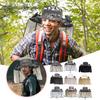 (Light Gray) Wide Brim Solar Fan Hat, Fishing Hat with Fans, Sun Hats with 2 Solar Fans, Lightweight & Breathable Men's Sun Hat for Summer Outdoor