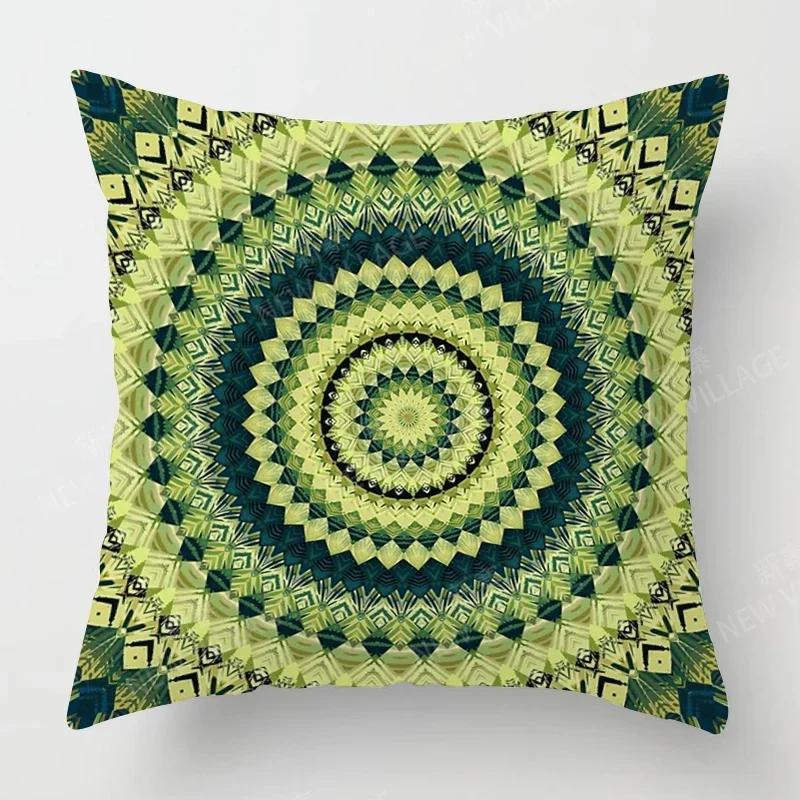 

Осенний Домашний Декор Осенний Декор Гостиной Наволочка для Декоративной Подушки Диван Бохо Наволочка Мандала 45x45cm светло-зеленый