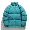 Roupas acolchoadas masculinas e femininas de tamanho grande, gola alta, roupas acolchoadas, tendência, versão coreana, jaqueta acolchoada solta de cor sólida, roupas acolchoadas de inverno