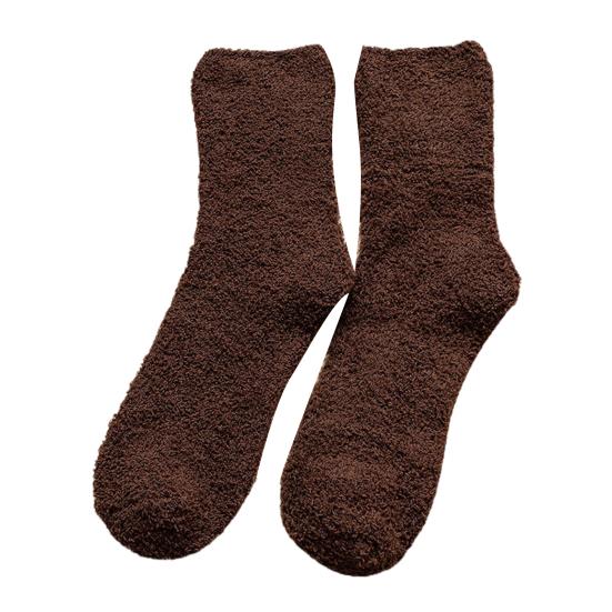 Men Socks Solid Color Thickened Winter Autumn Anti-friction Warm Soft Floor Socks for Home