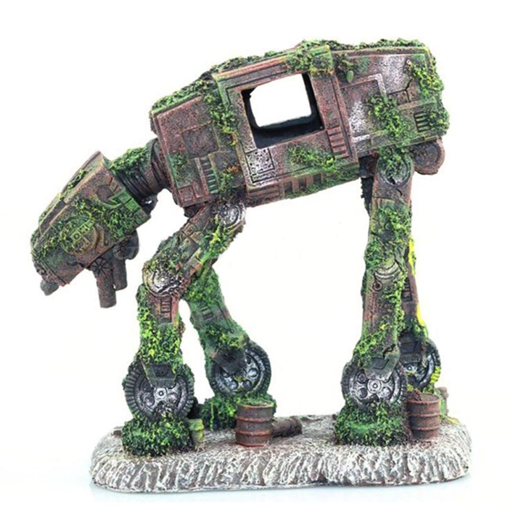 Robot Dog Shaped Aquarium Landscape Decoration Simulation Fish Tank Decoration Resin Handicraft Decoration