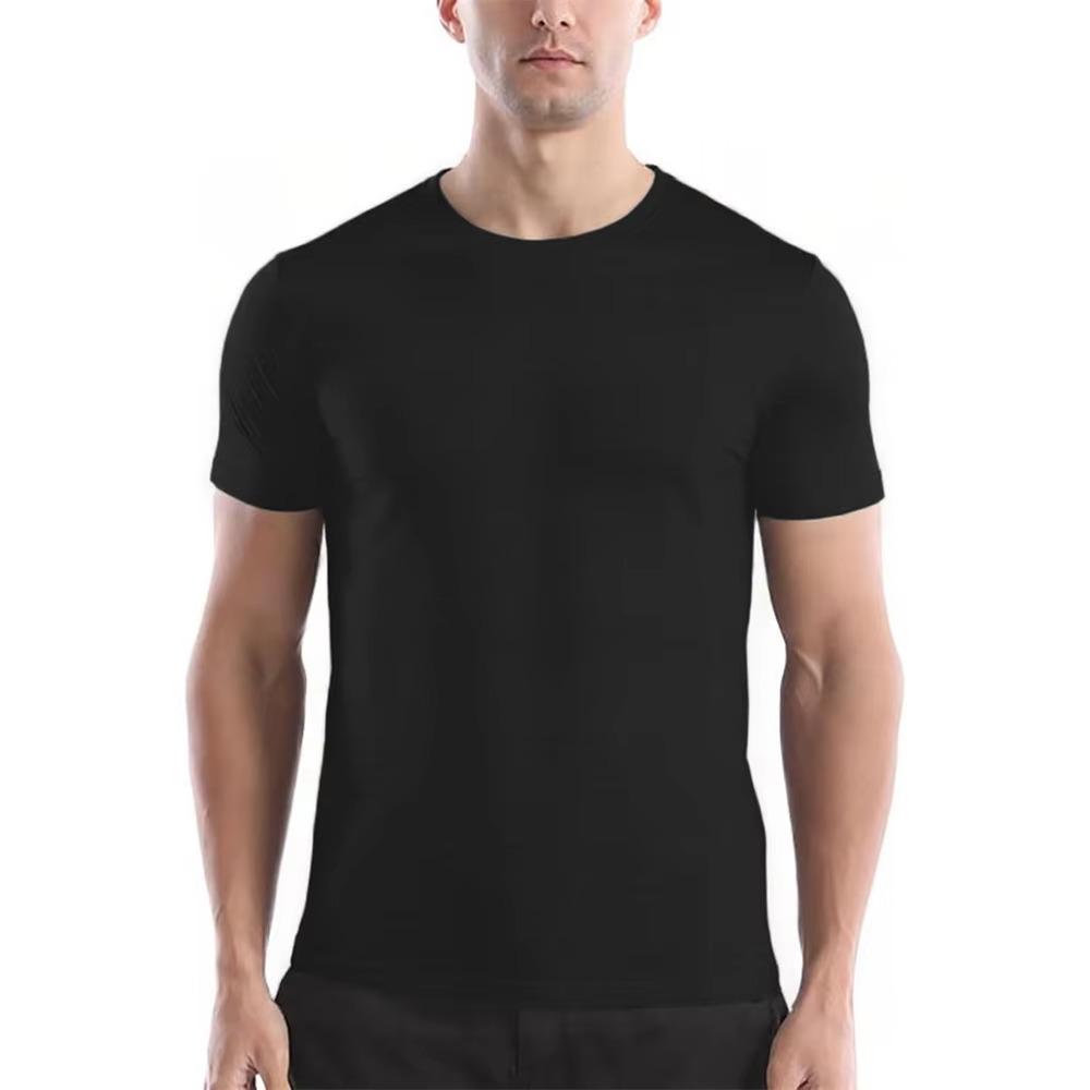 Summer Men's Quick Dry T-shirt Breathable Lightweight Sports Tees Round Neck Solid Color Short Sleeve Tops Cozy T-shirt