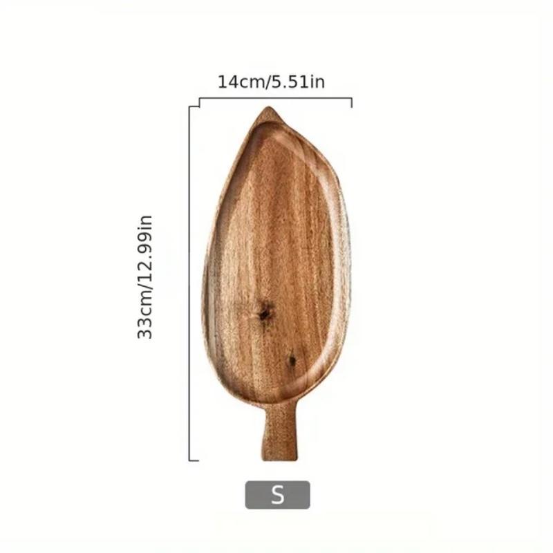 High Aesthetic Tray Wooden Leaf Shaped Afternoon Tea Tray Western Sushi Tray Dessert Fruit Meal Tray Food Tray Wooden Waterproof