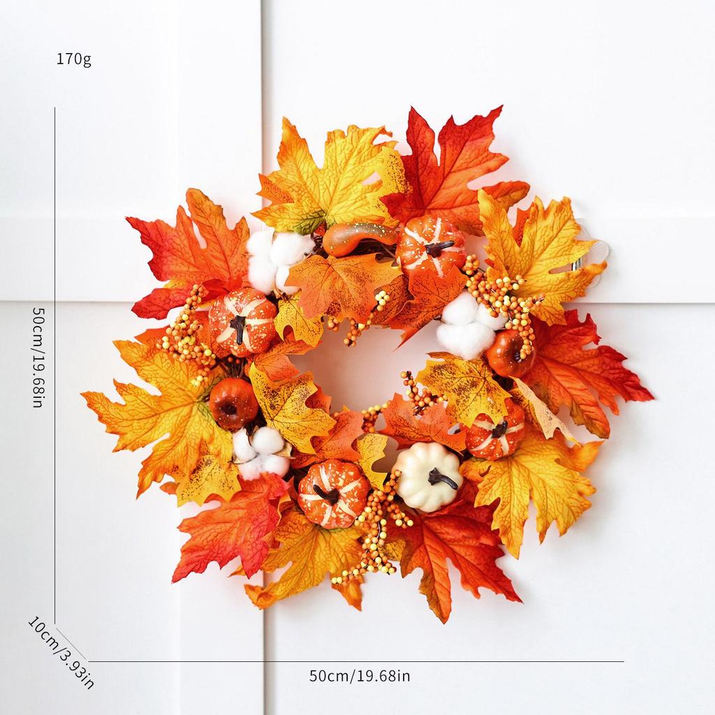 2026 Autumn Halloween Berry Pumpkin Wreath, Home & Door Decoration Vine Ring for Thanksgiving