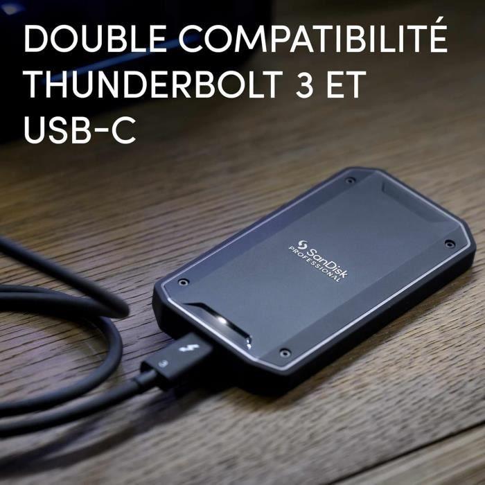 Disque ssd portable - sandisk professional - pro-g40 - 1 to - thunderbolt 3 - ultra-robuste ip68