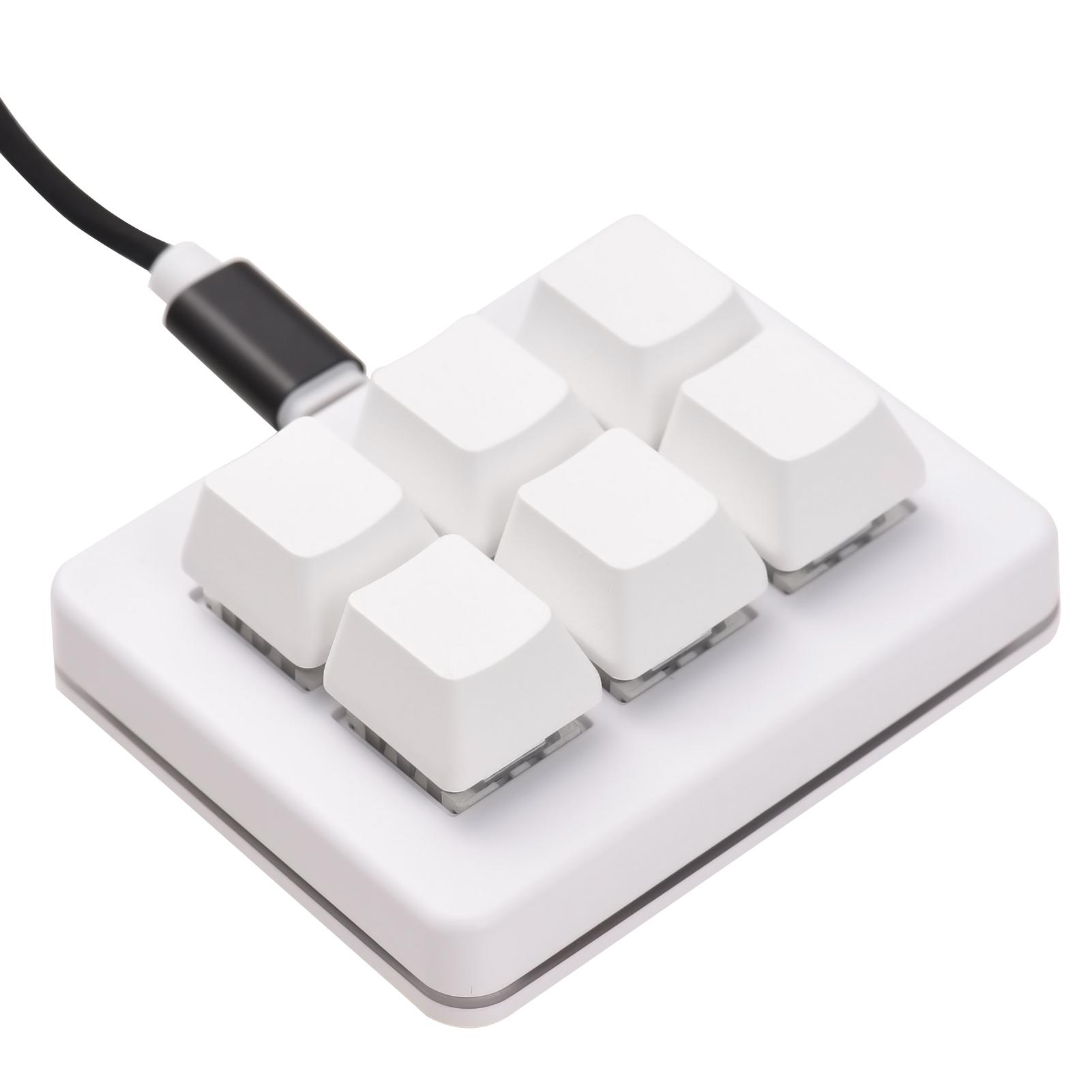

Mechanical Keyboard Programmable Keyboard Macro 6-Key Keyboard Tri-mode 2.4G/BT/Wired Copy Paste Keyboard for Gaming Working білий