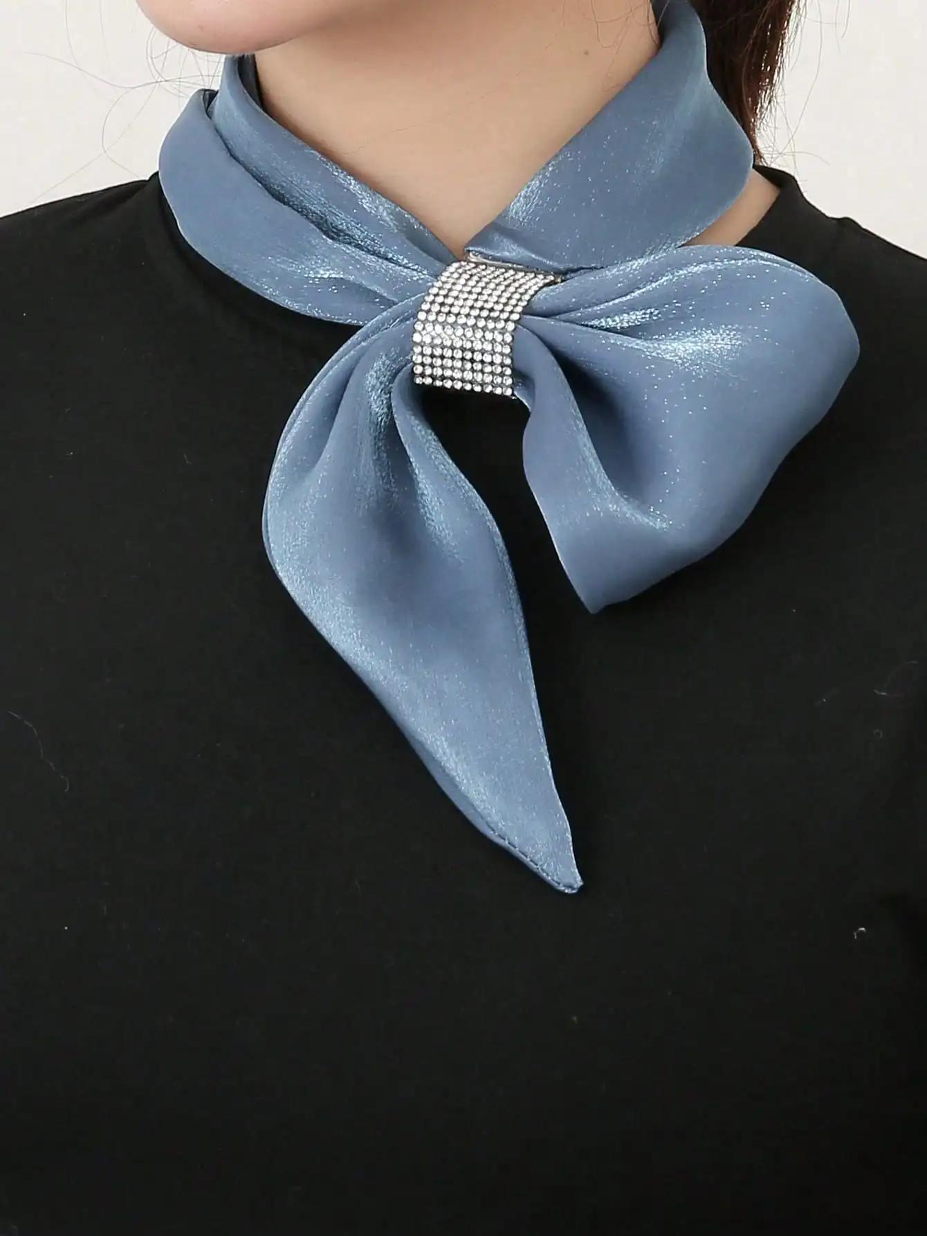 

1 шт. Шарф с отделкой стразами, Идеально подходит для выхода в свет и дополнения вашего образа. Элегантная бандана, повязка для волос, головная повязка